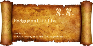 Medgyessi Milla névjegykártya